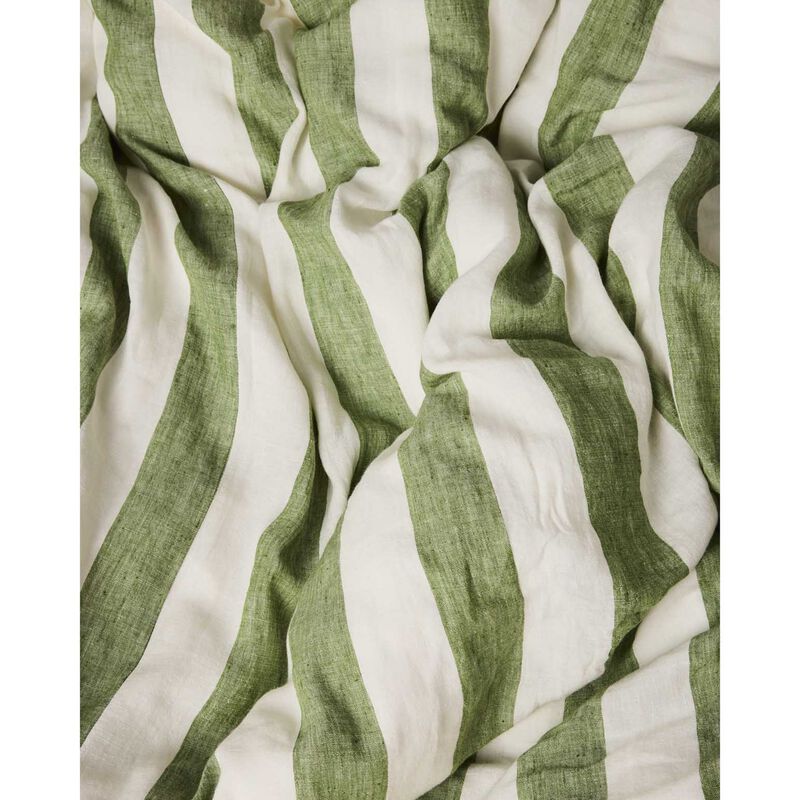 Kip&Co Moss Stripe Linen European Pillowcases 2P Set image number 2